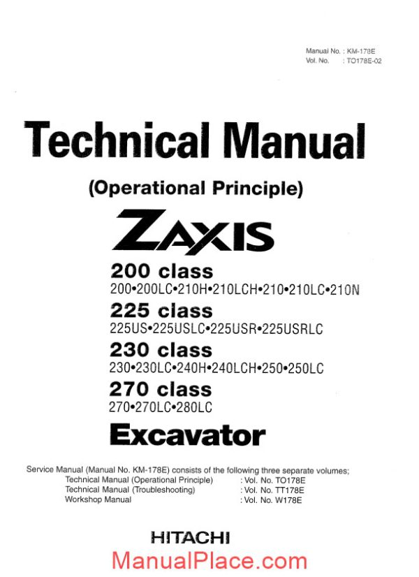 hitachi zx200 270 technical man operation prin page 1