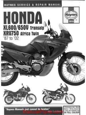 honda africa twin xrv750 and transalp xl600 650v 87 02 service repair manual page 1