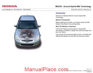 honda automobile technical training page 1