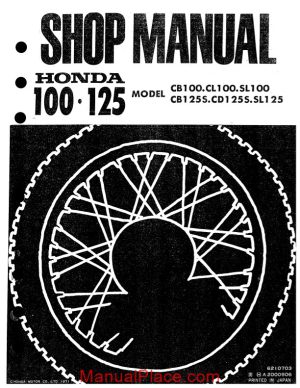 honda cb 100 cl100 sl100 cb125s cd125s sl125 70 service manual page 1