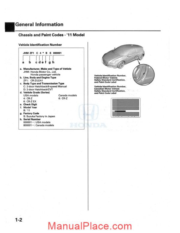 honda crz 2011 2012 service manual page 4