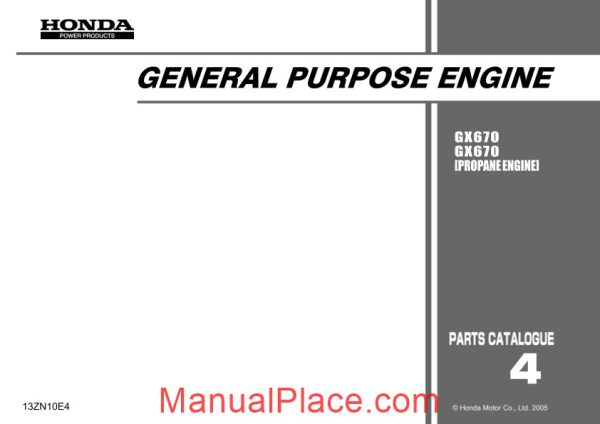 honda gx 670 propane engine ws repair manual 13zn10e4 page 1