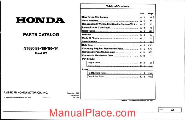 honda nt650 88 91 parts catalog page 2