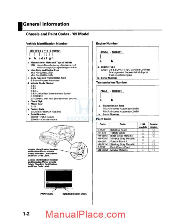 honda pilot service manual page 4