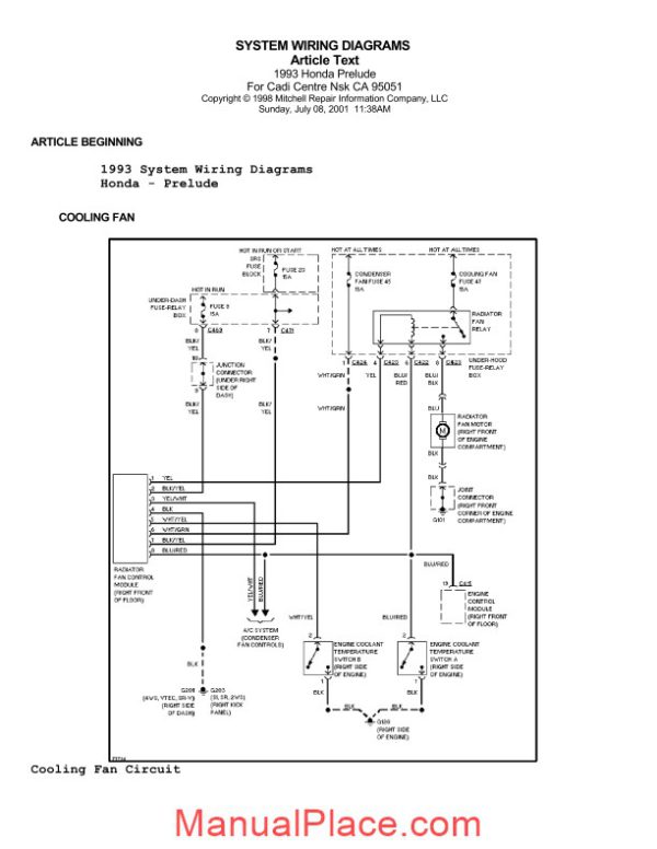 honda prelude 1993 system wiring diagrams page 1