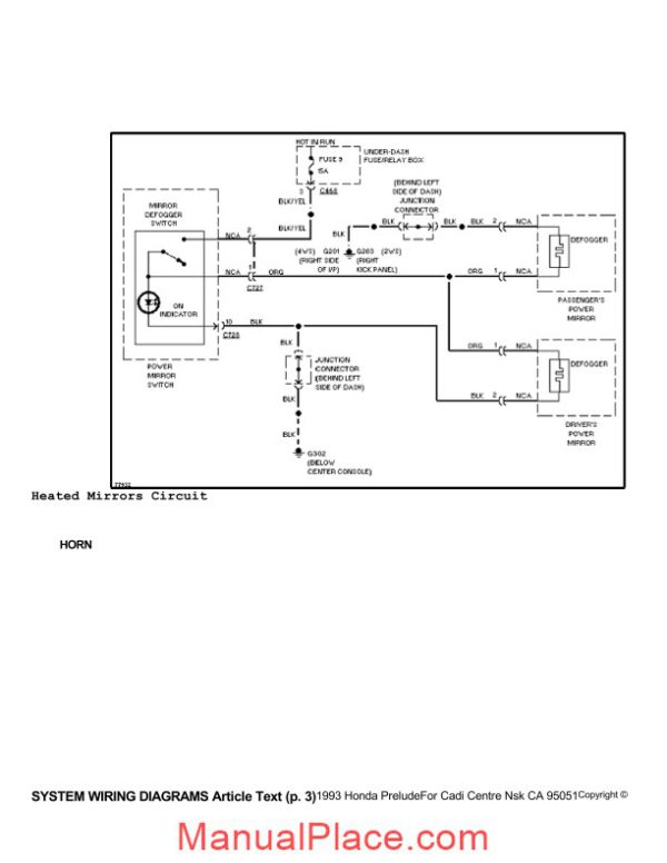 honda prelude 1993 system wiring diagrams page 3