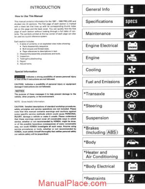 honda prelude 1997 2000 service manual page 1