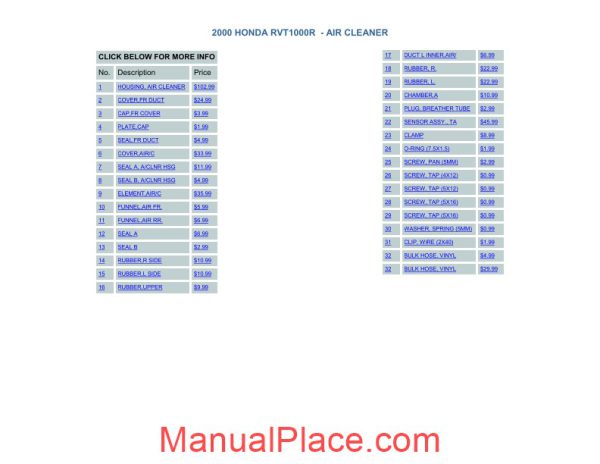 honda rvt1000r rc51 2000 parts manual and microfiches page 2