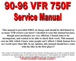 honda vfr 750f 90 96 service manual page 1