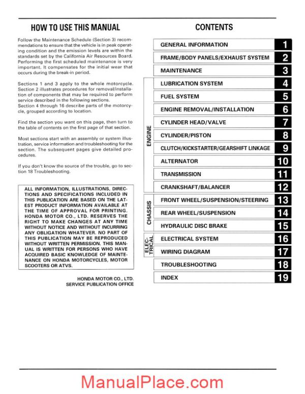 honda xr 400r service manual page 2