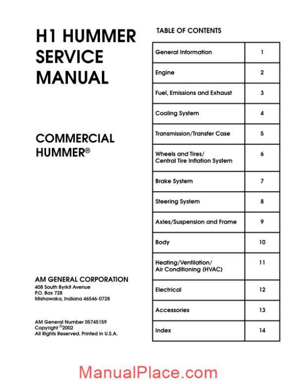 hummer h1 repair manual eng page 1