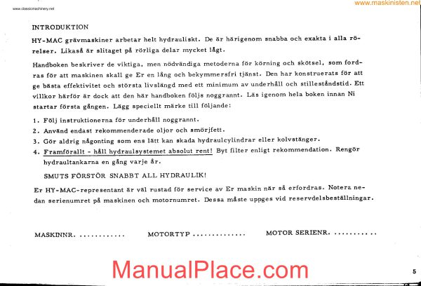 hymac 580 b bs bt instructions page 4