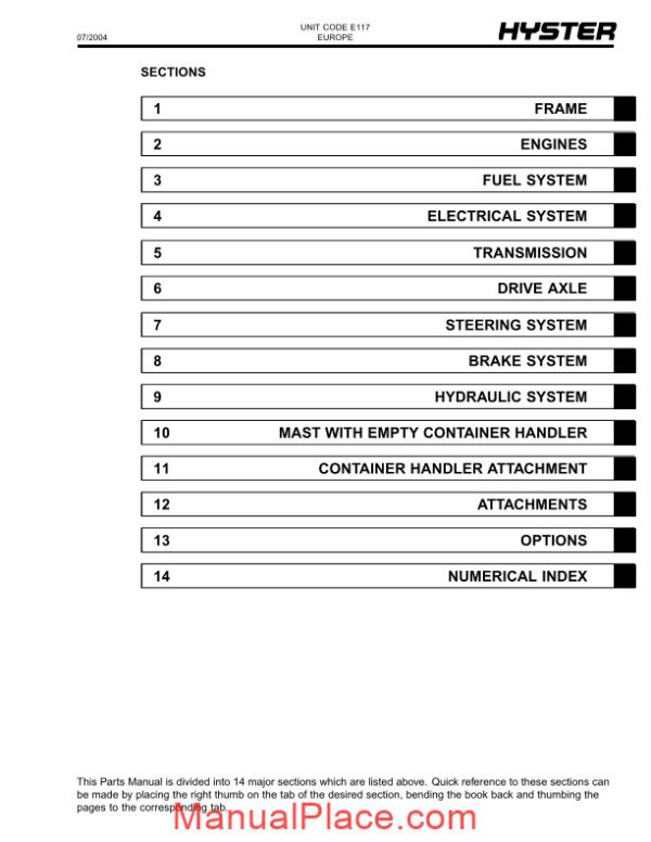 hyster challenger h40 00xm16ch 52 00xm16ch e117 parts manual page 3