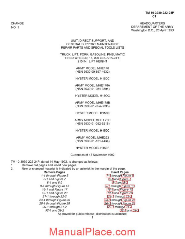 hyster h110f part catalogue page 2