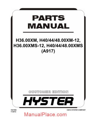 hyster h36 00xm h40 44 48 00xm 12 parts manual page 1