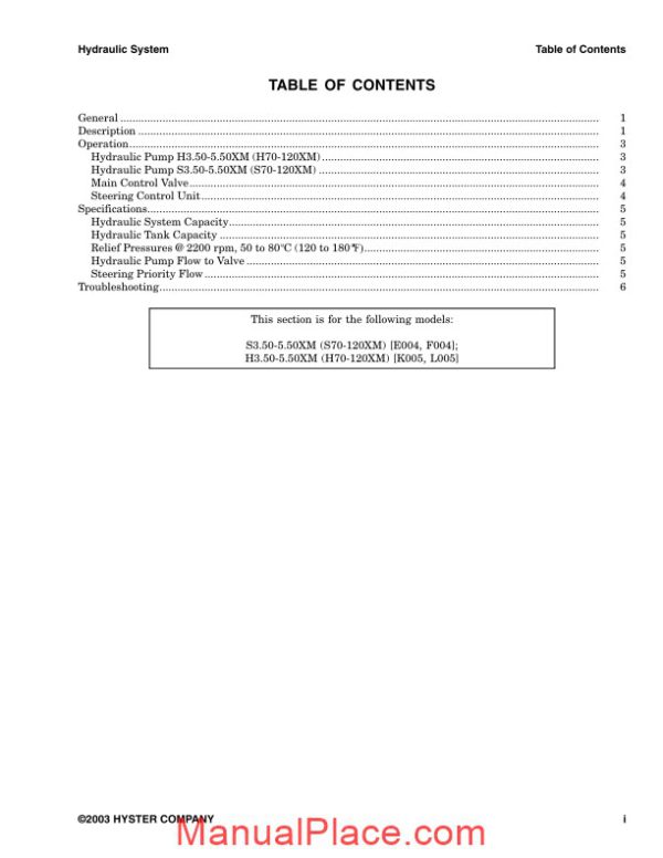 hyster hydraulic system s3 50 5 50xm h3 50 5 50xm page 3