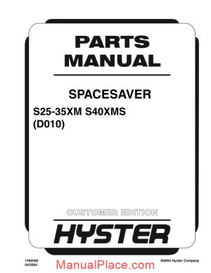 hyster spacesaver s25 35xm s40xms parts manual page 1