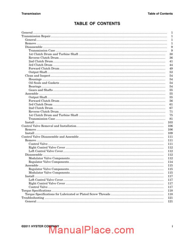 hyster transmission repair manual page 3