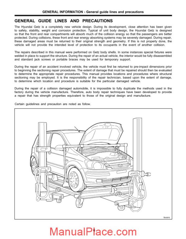 hyundai body repair manual getz 2002 page 4