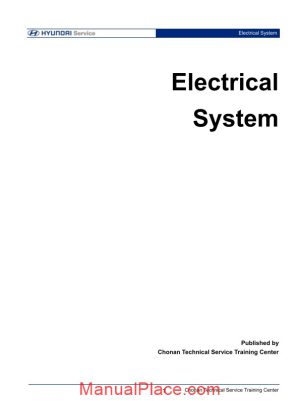hyundai chonan technical service trainng center electrical system page 1