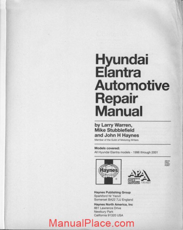 hyundai elantra 1996 2001 manual repair haynes optimized page 2