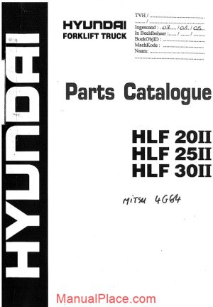 hyundai forklift hlf20 25 30 ii parts catalogue page 1