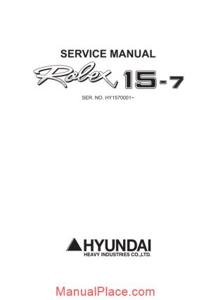 hyundai mini excavators r15 7sm service manual page 1