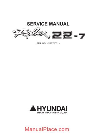 hyundai mini excavators r22 7sm service manual page 1