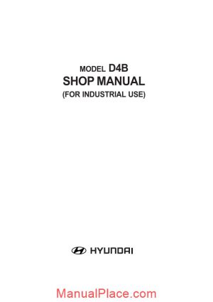 hyundai model d4b shop manual page 1