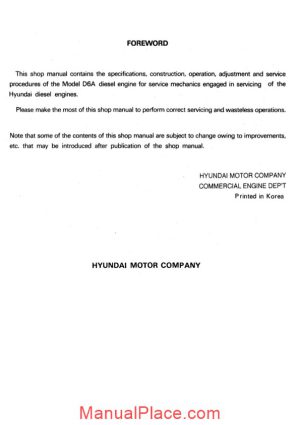 hyundai model d6a shop manual page 1