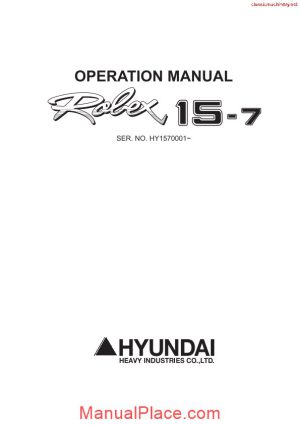 hyundai robex 15 7 operators manual page 1