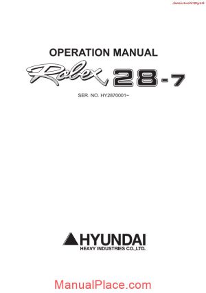 hyundai robex 28 7 operators manual page 1