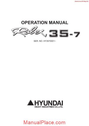 hyundai robex 35 7 operators manual page 1