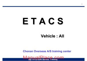 hyundai service training etacs electronic time alarm control system page 1