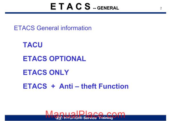 hyundai service training etacs electronic time alarm control system page 2