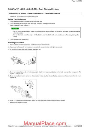 hyundai sonata 2013 body electrical system page 1