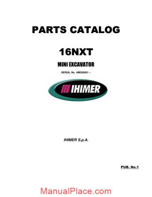 ihi mini excavator 16nxt parts catalog page 1