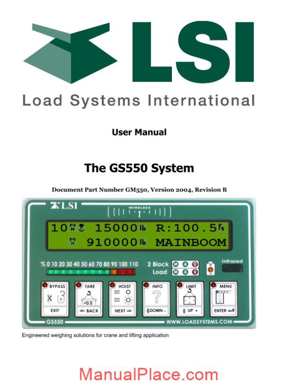 international gs550 user manual load systems page 1