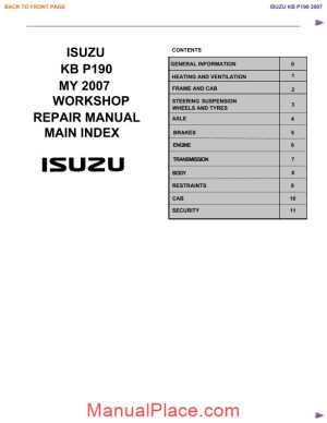 isuzu 2007 kb p190 workshop repair manual page 1