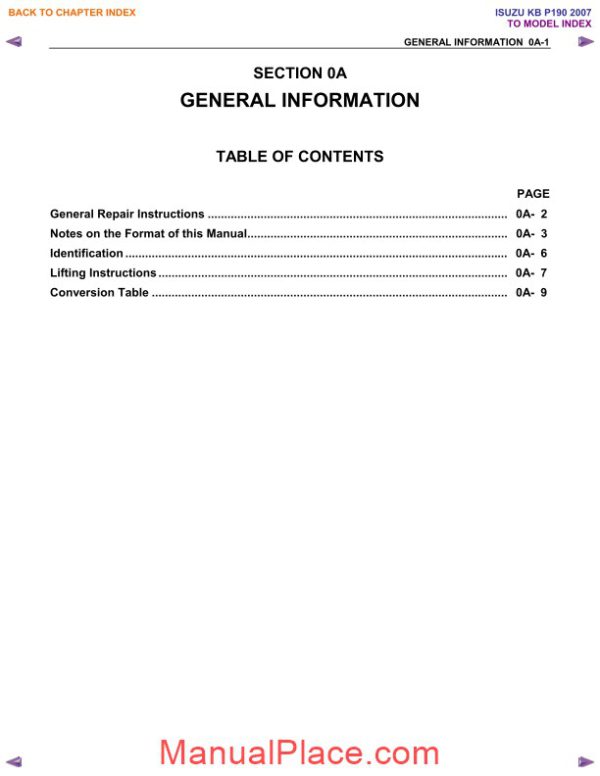 isuzu 2007 kb p190 workshop repair manual page 3