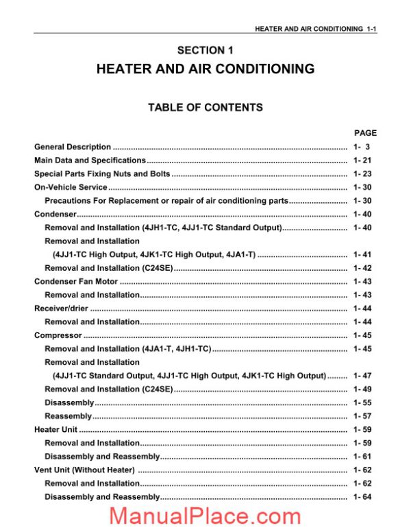 isuzu 2007 my tf series heating and air conditioning workshop manual page 3