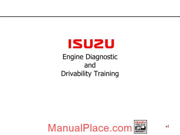 isuzu 4hk1 6hk1 engine diagnostic and drivability training page 1