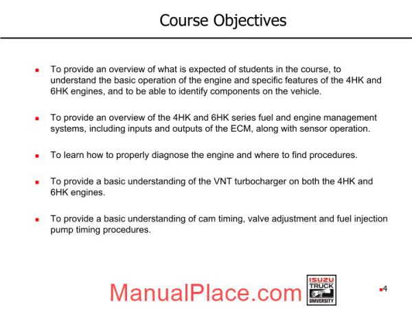 isuzu 4hk1 6hk1 engine diagnostic and drivability training page 4