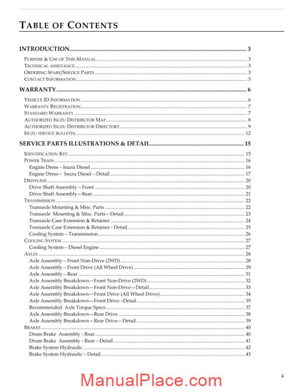 isuzu 4jb1 and 4jg1 diesel parts service manual tt4 8 15i15168 page 4