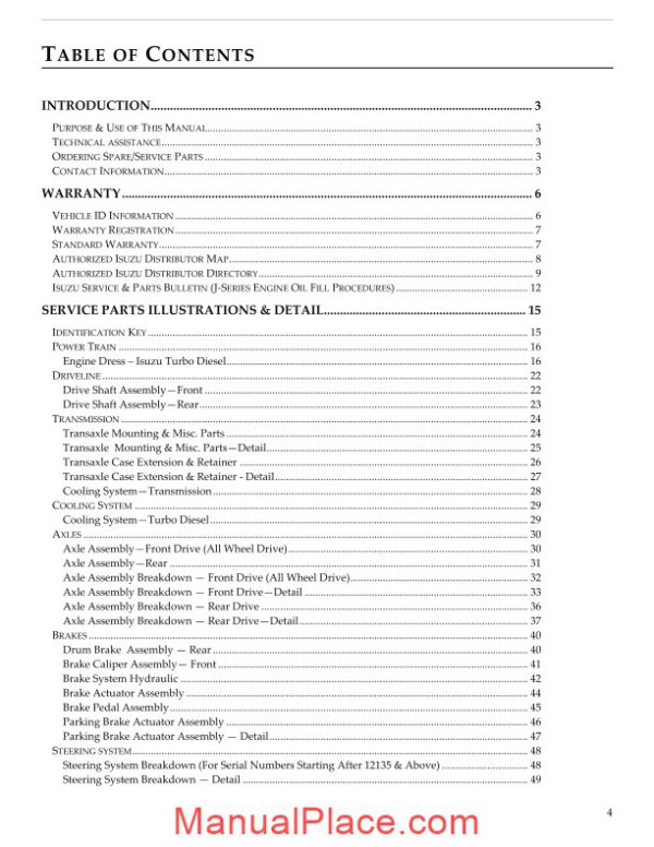 isuzu diesel 4jg1t parts service manual tt10 12 page 4