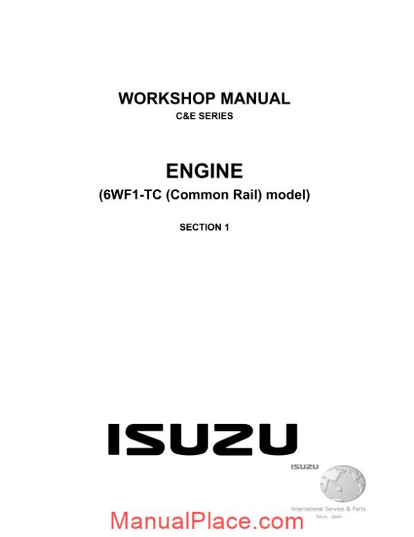 isuzu engine 6wf1 tc commanrail workshop manual page 1