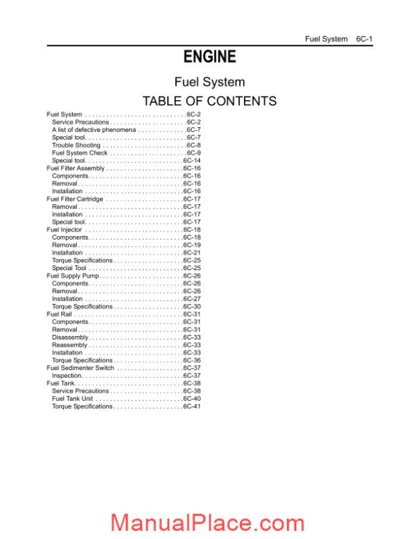 isuzu engine fuel system page 1