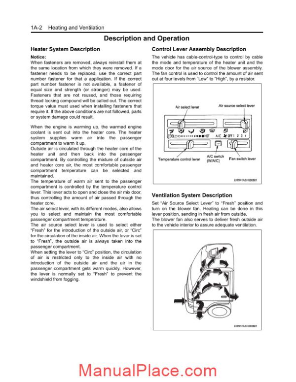 isuzu engine heating and ventilation page 2