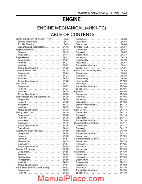 isuzu engine mechanical 4hk1 tc 6a 1 page 1