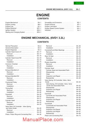 isuzu engine mechanical 6vd1 32l service manual page 1